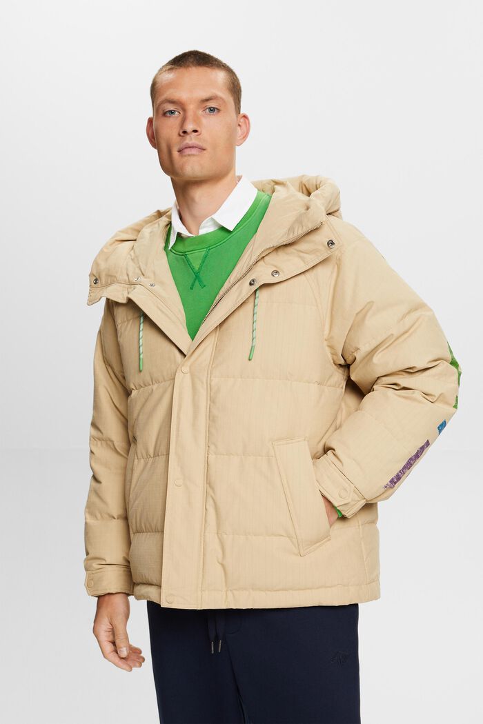 Logo-Steppjacke mit Daunen