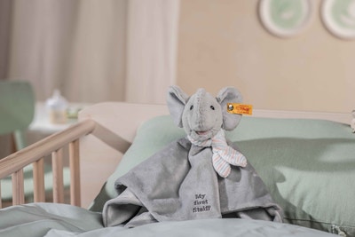 My first Steiff Ellie Elefant Schmusetuch, 26 cm, hellgrau