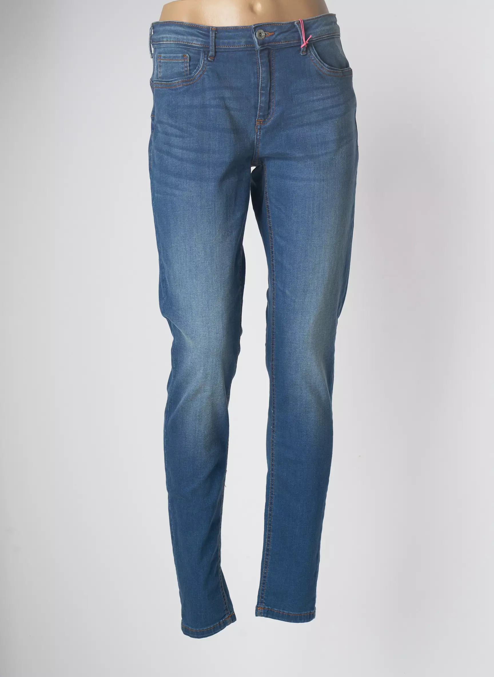 B Young Jeans Coupe Slim Femme couleur bleu