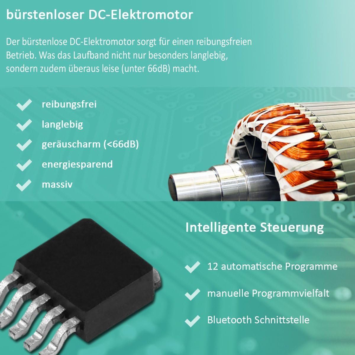 Letix Sports Laufband (Laufband für zuhause,(66dB), Geschwindigkeit bis 10 km/h, 500 Watt), Laufband für zuhause,(3-stufig)für effektiveres Training Fitnessgerät