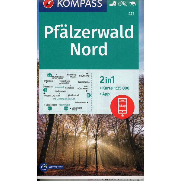 PFÄLZERWALD NORD 1:25 000 LZ 2021 - 2025 - Wanderkarte