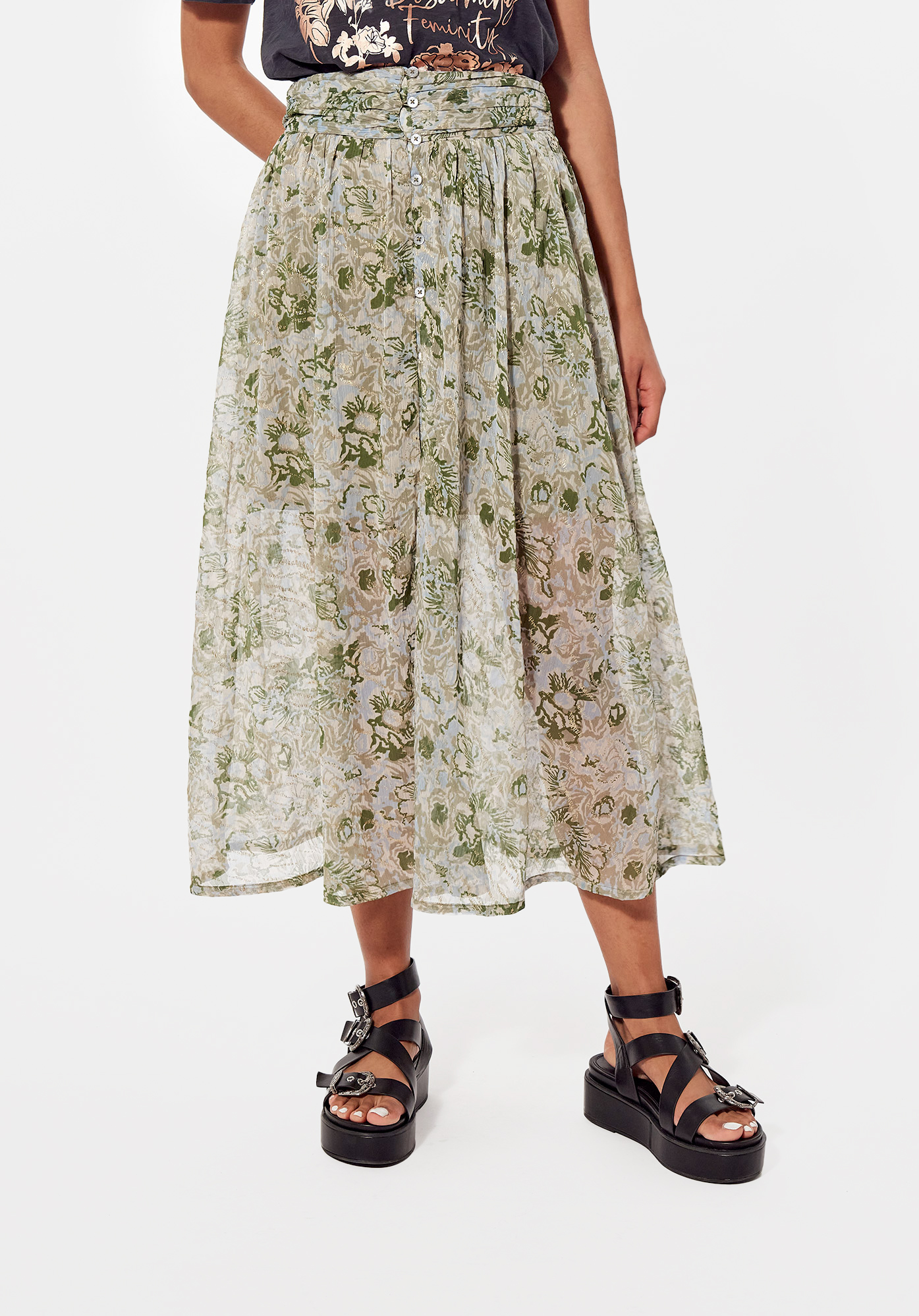 BISHO  Jupe longue fleurie Femme