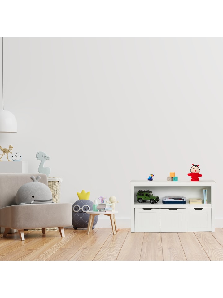 relaxdays Kinderregal in Weiß - (B)102 x (H)60 x (T)30 cm günstig kaufen onesize