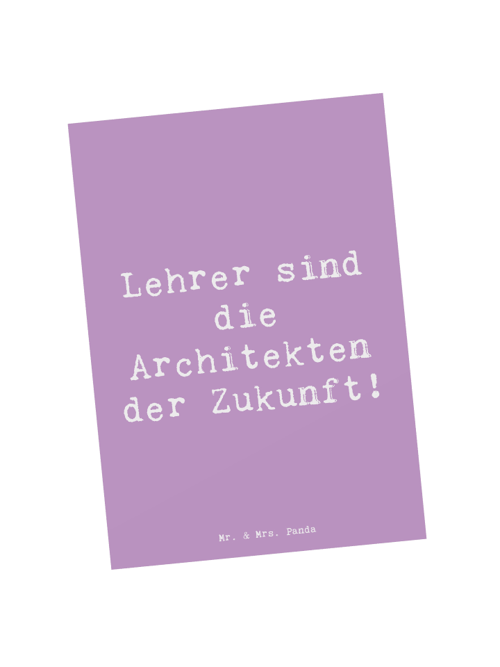 Mr. & Mrs. Panda Postkarte Spruch Lehrer Zukunftsarchitekten mit... in Lavendeltraum günstig kaufen onesize
