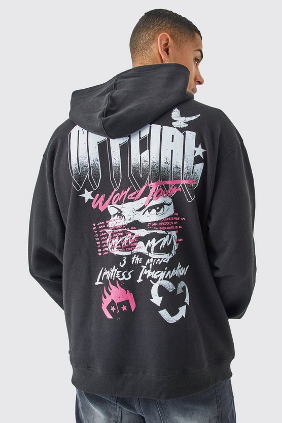 Oversize Hoodie mit Graffiti-Print