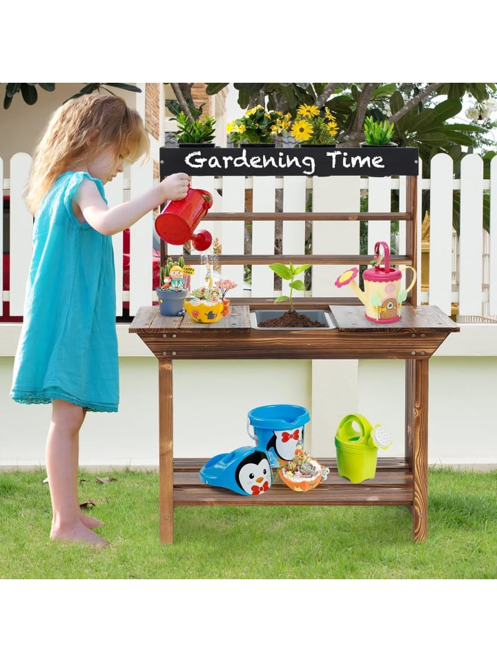 COSTWAY Matschküche Kinder Outdoor in Braun günstig kaufen onesize