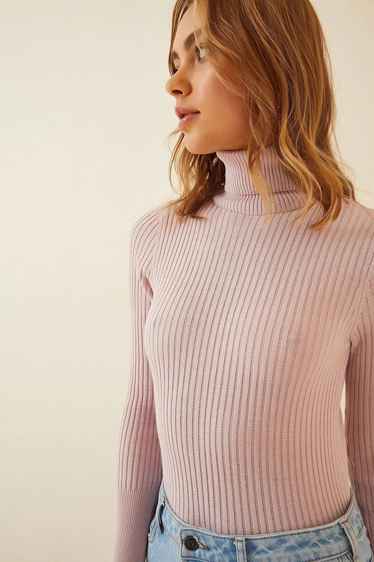 Bigdart  10311 Rollkragenpullover – Schwarz – Rosa