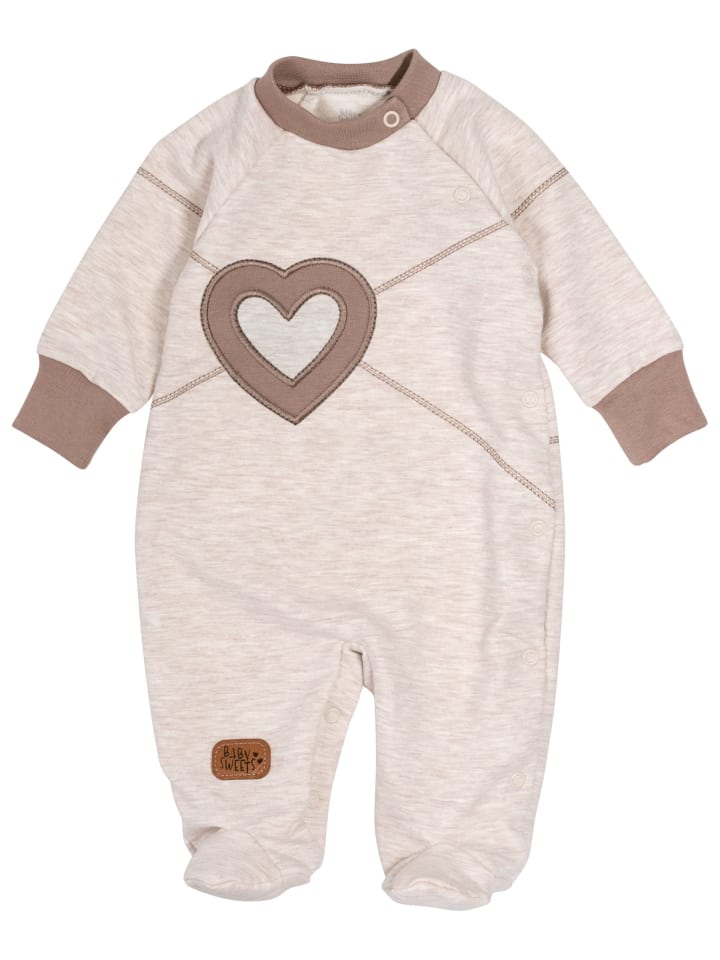 Baby Sweets Schlafanzug Patchwork Herzen in beige günstig kaufen 74