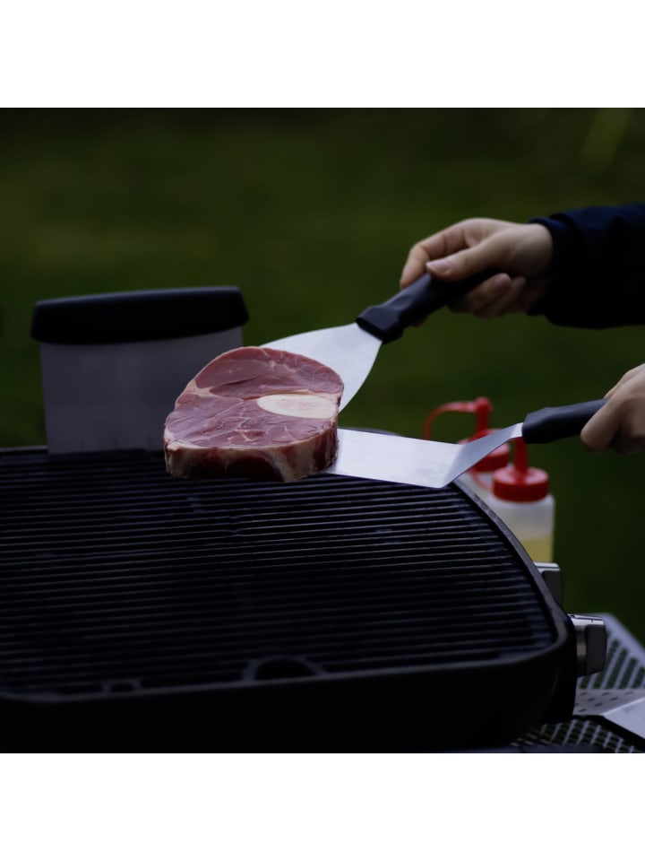 Intirilife 9-teiliges Grillbesteck Set Edelstahl in Silber - Schwarz günstig kaufen onesize