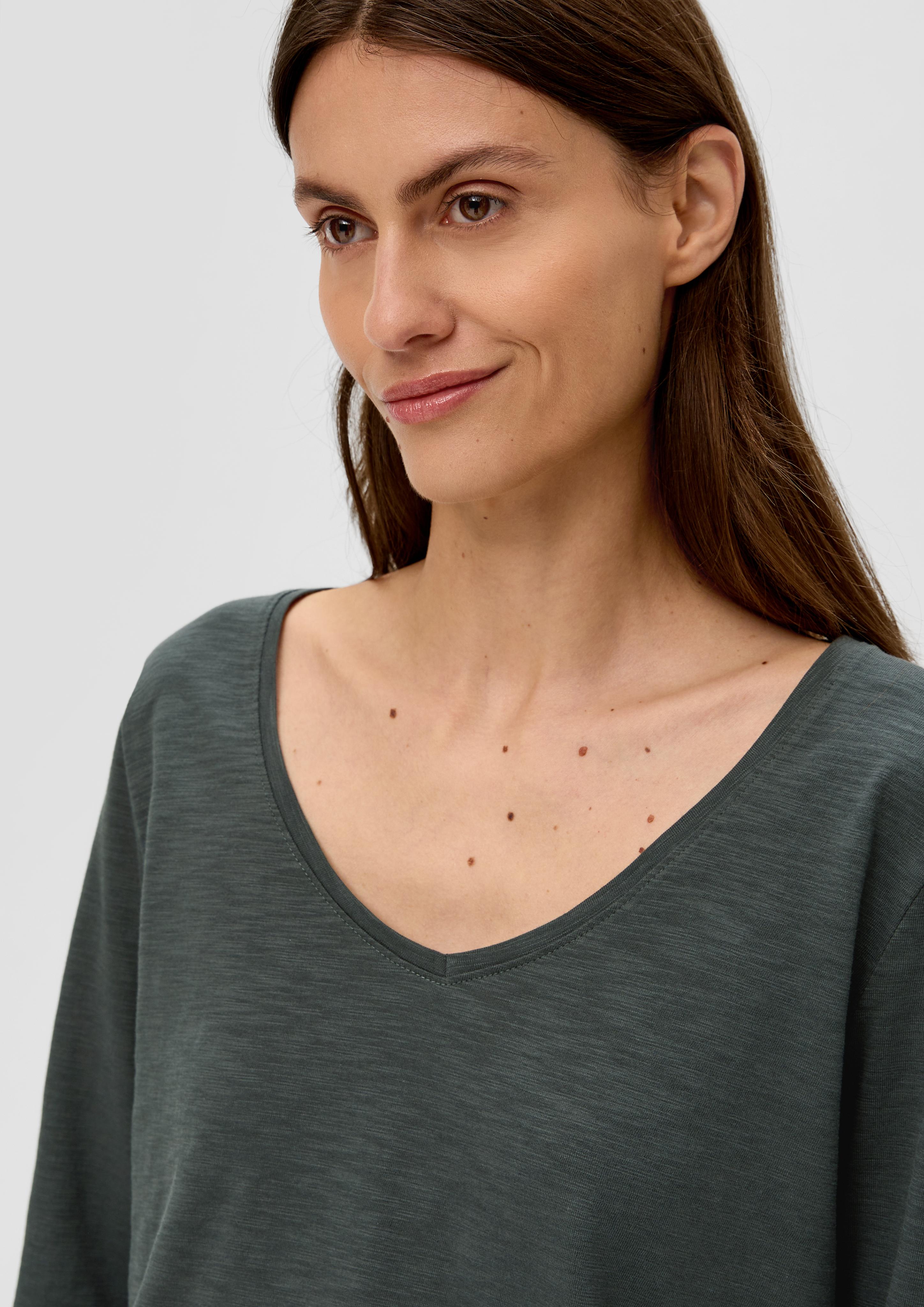 Gestreiftes Longsleeve mit Rollsaum  2135958-7909