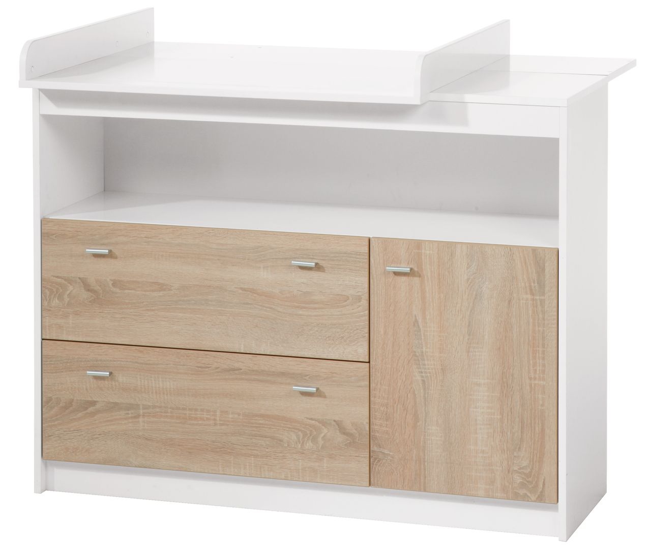 Roba SET „Gabriella“, inkl. Bett 70 x 140 cm, Wickelkommode breit mit Aufsatz & Schrank 3-türig