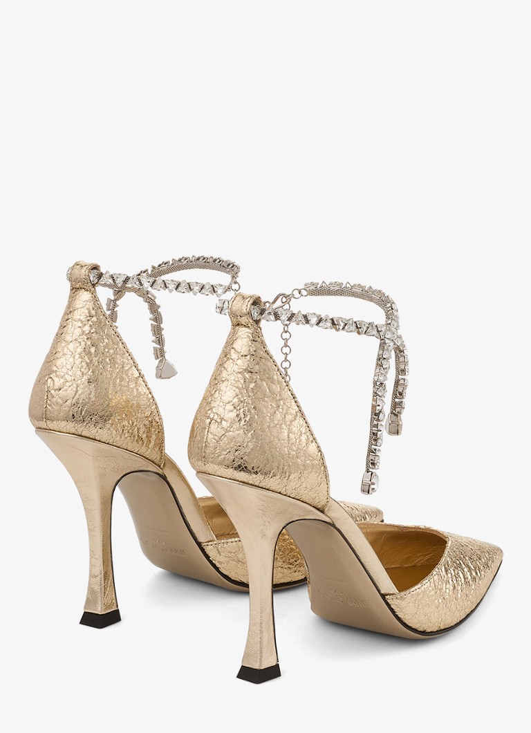 Jimmy Choo Stevie 100 -korkokengät metallinhohtoisella viimeistelyllä