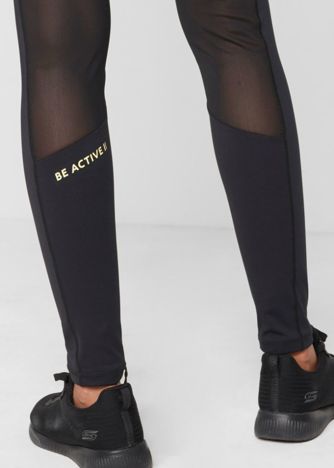Funktions-Leggings mit Mesheinsatz, knöchelfrei