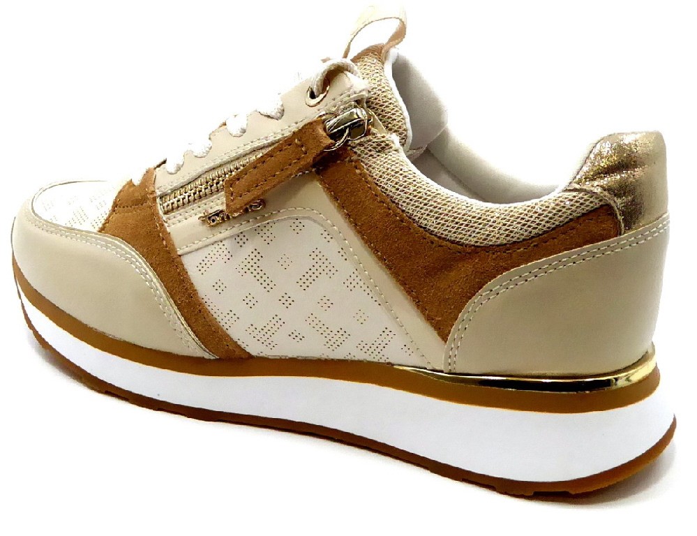 TAMARIS Freizeit Schnürer beige