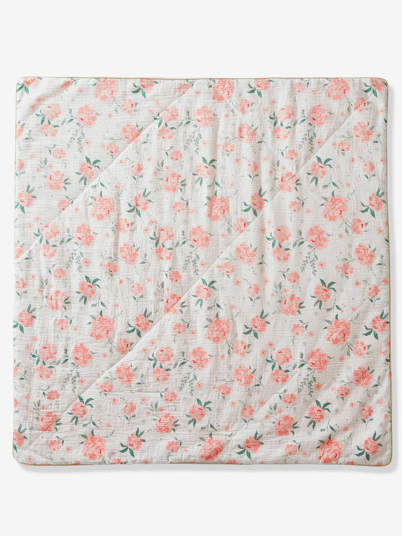 Couverture bébé jersey/gaze de coton EAU DE ROSE rose