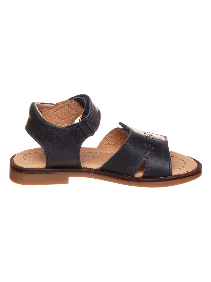 POM POM Leder-Sandalen in Dunkelblau günstig kaufen