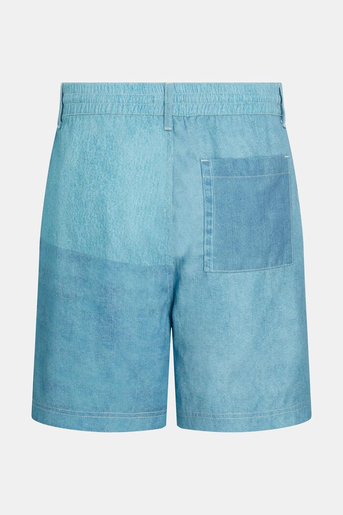 Shorts mit Allover Denim-Print