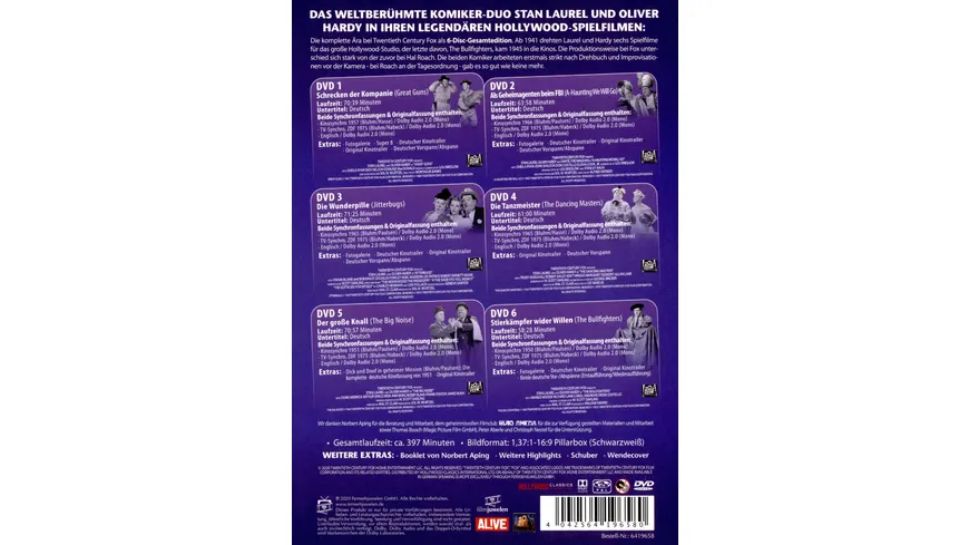 Dick und Doof - Die Fox-Studio-Gesamtedition (Alle 6 Fox-Filme) (Filmjuwelen) [6 DVDs]