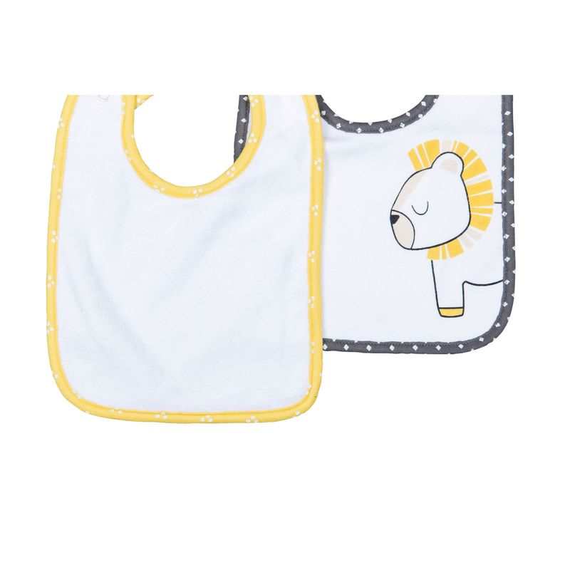 Lot de 2 bavoirs Pluche et pompon