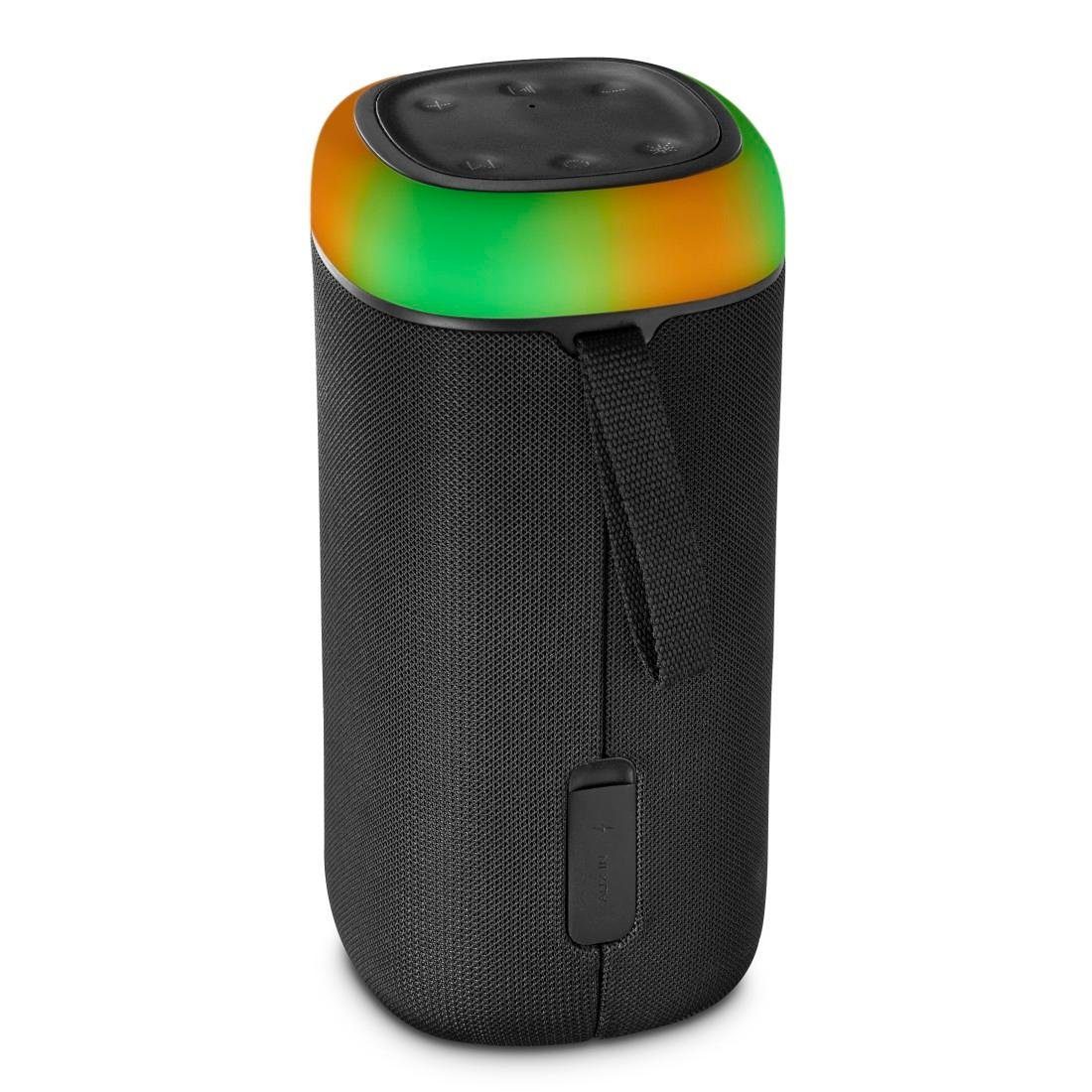 Hama Bluetooth Box Shine 2.0 LED Xtra Bass 360ᵒ Sound spritzwassergeschützt Bluetooth-Lautsprecher (Freisprechanlage,Xtra Bass,360ᵒ Sound)