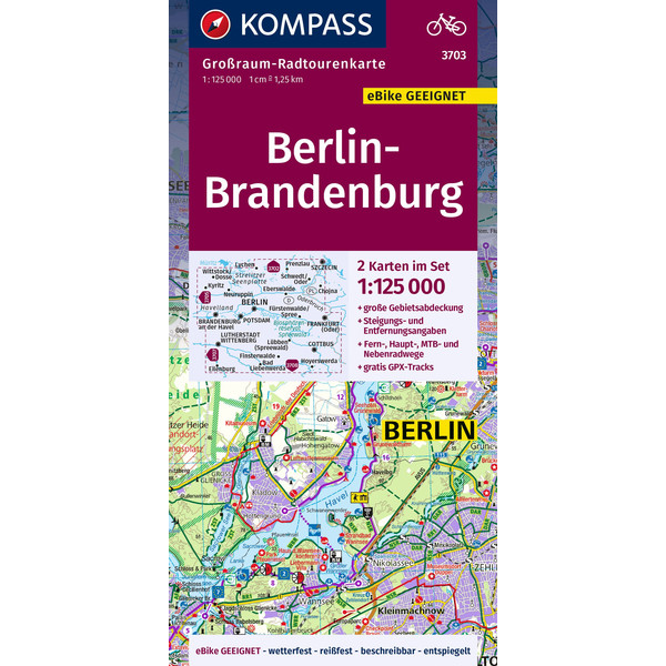 KOMPASS GRK 3703 BERLIN-BRANDENBURG - Fahrradkarte