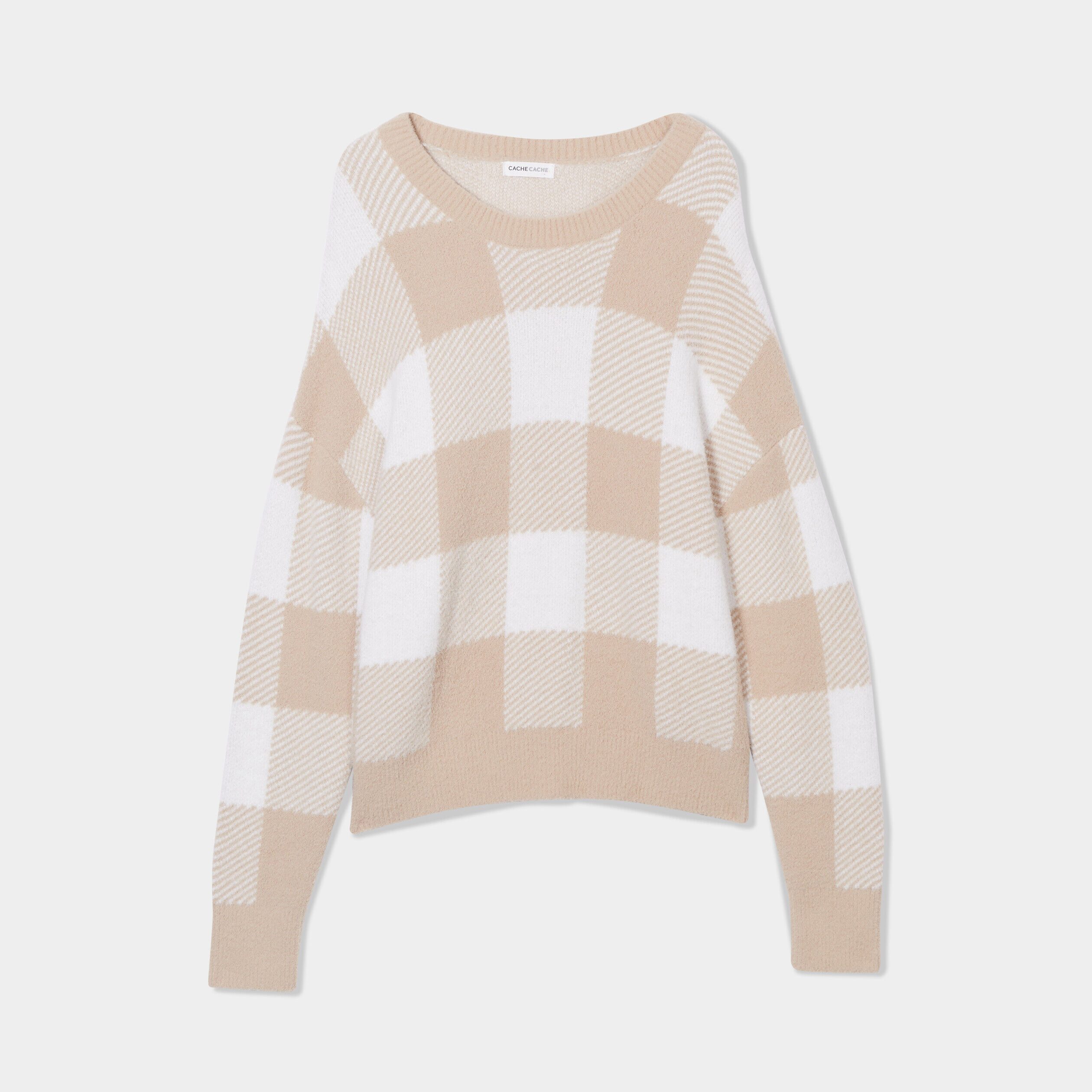 Pull col rond ecru femme | Cache Cache