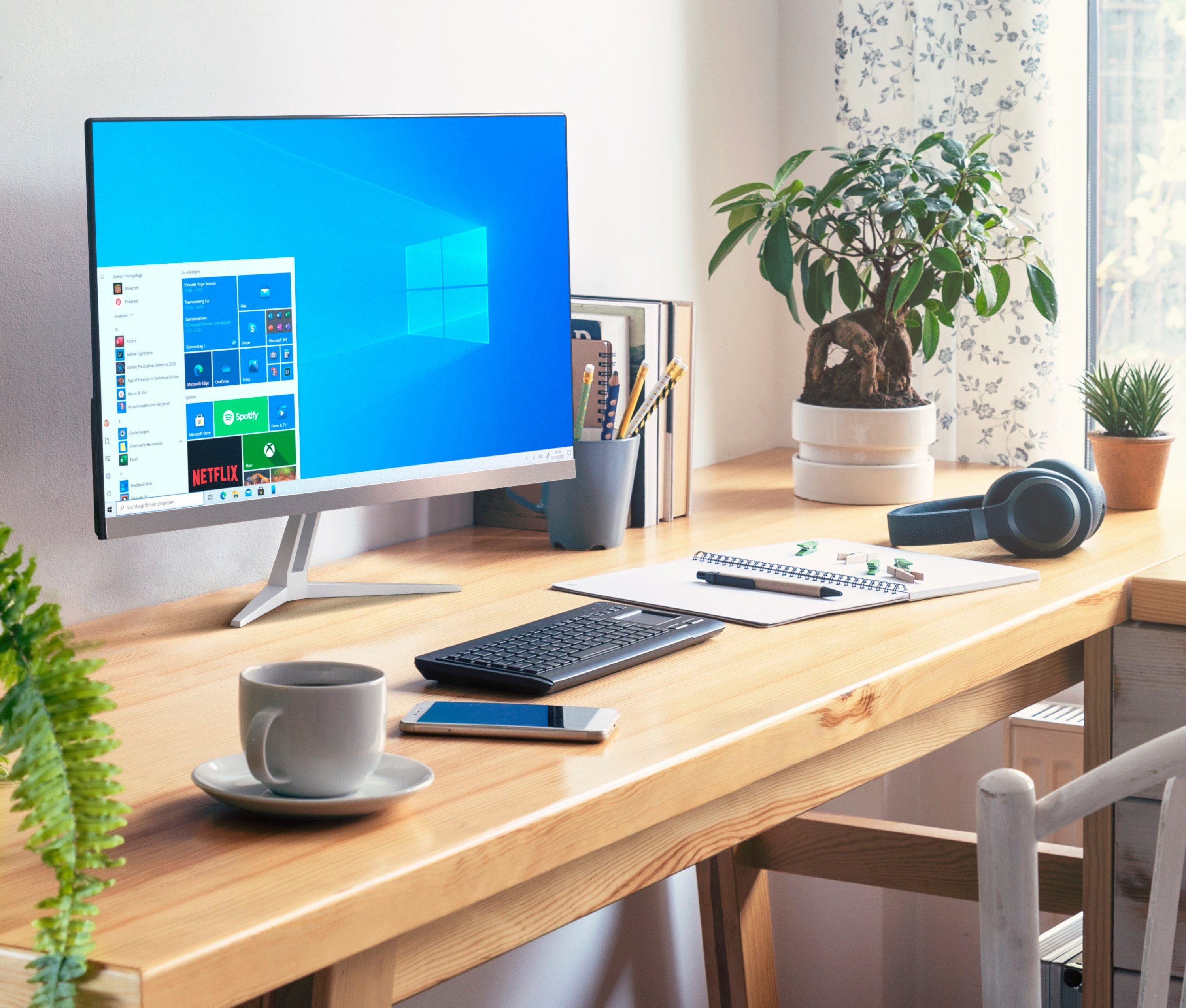 CSL Unity F27-GLS mit Windows 10 Pro All-in-One PC (27 Zoll, Intel® Celeron Celeron® N4120, UHD Graphics, 8 GB RAM, 1000 GB SSD)