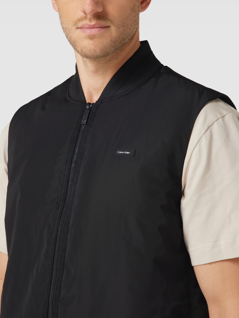 Weste mit Label-Patch Modell 'RECYCLED' in schwarz