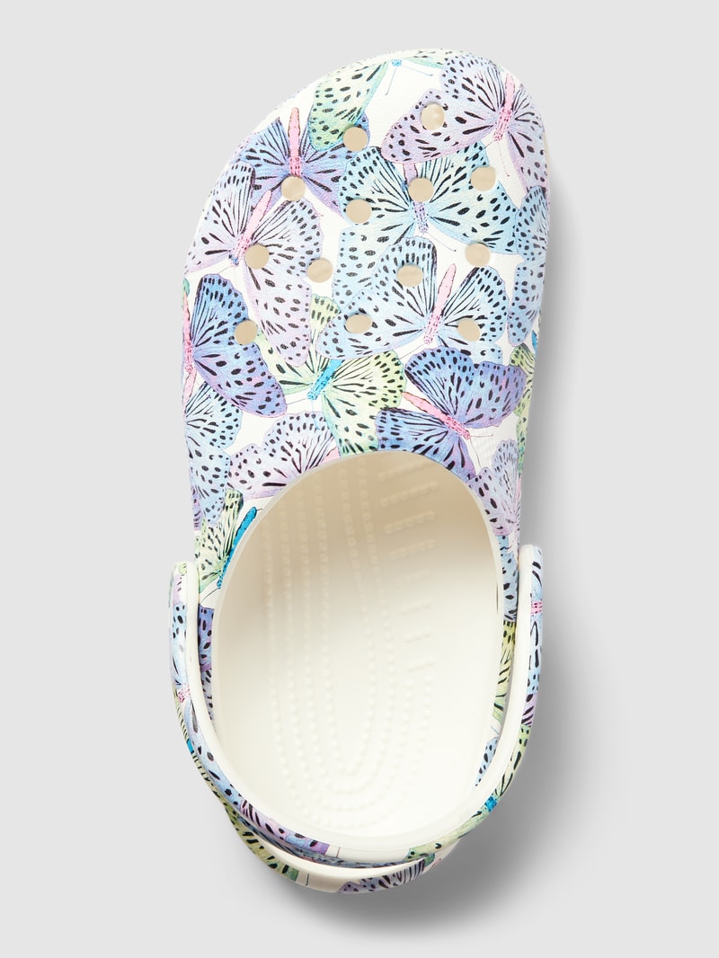Sandale mit Allover-Muster Modell 'Classic Butterfly' in weiß