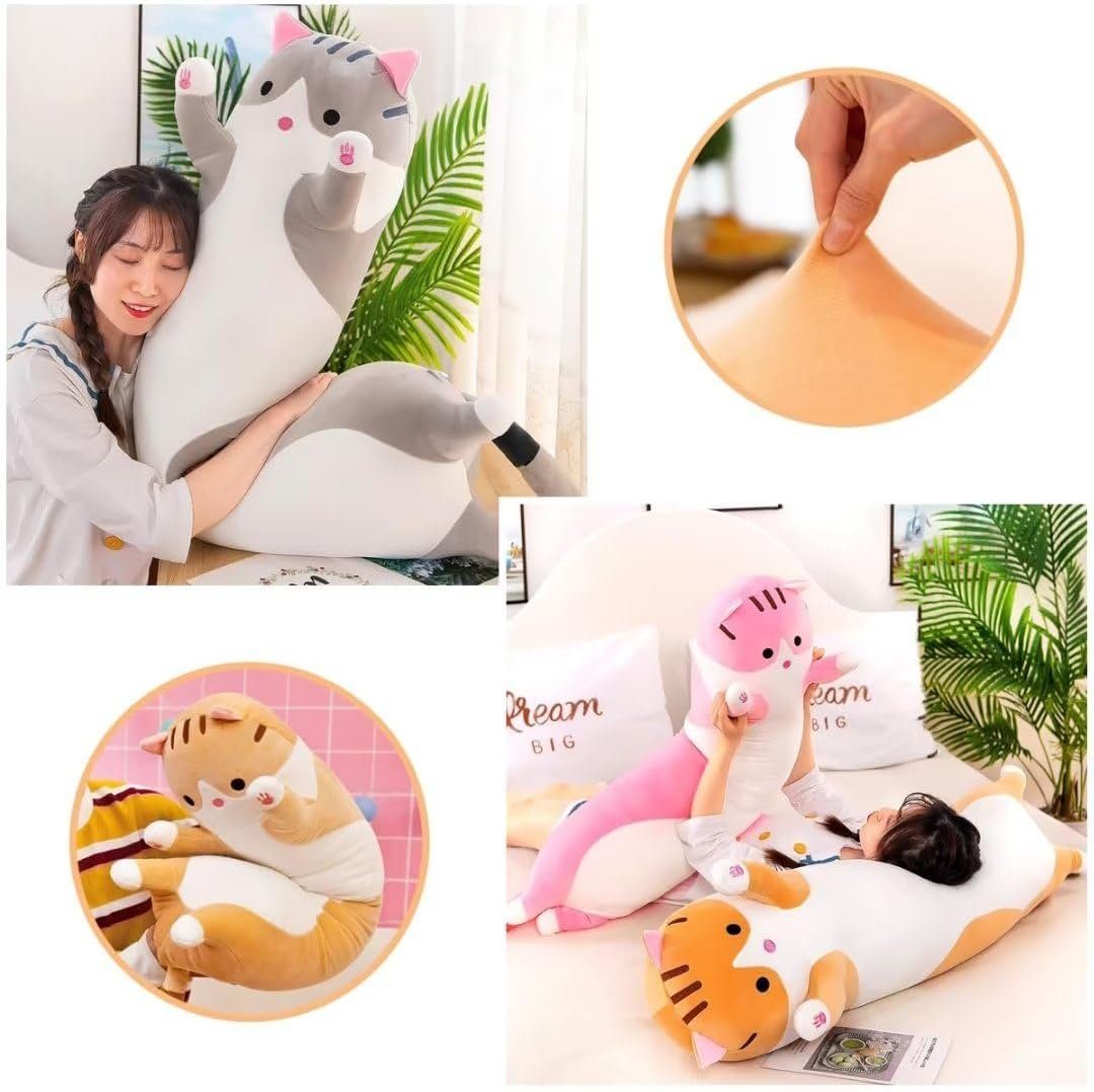 vokarala Seitenschläferkissen Plüsch Kissen Plüschtier Schlafkissen Weiche Lange Kuschelkissen 90cm, Seitenschläfer Rückenschläfer kissen Geschenk für Kinder Freundin