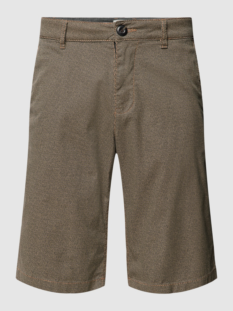 Slim Fit Bermudas mit französischen Eingrifftaschen in beige