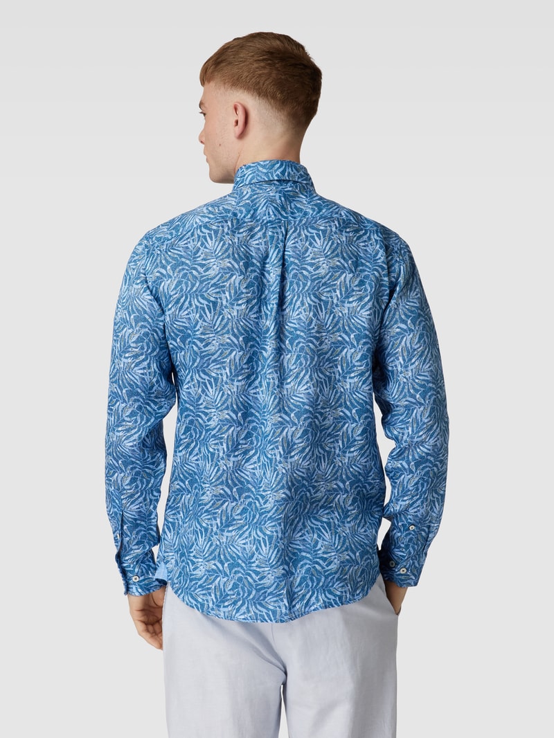 Freizeithemd mit Button-Down-Kragen in royalblau
