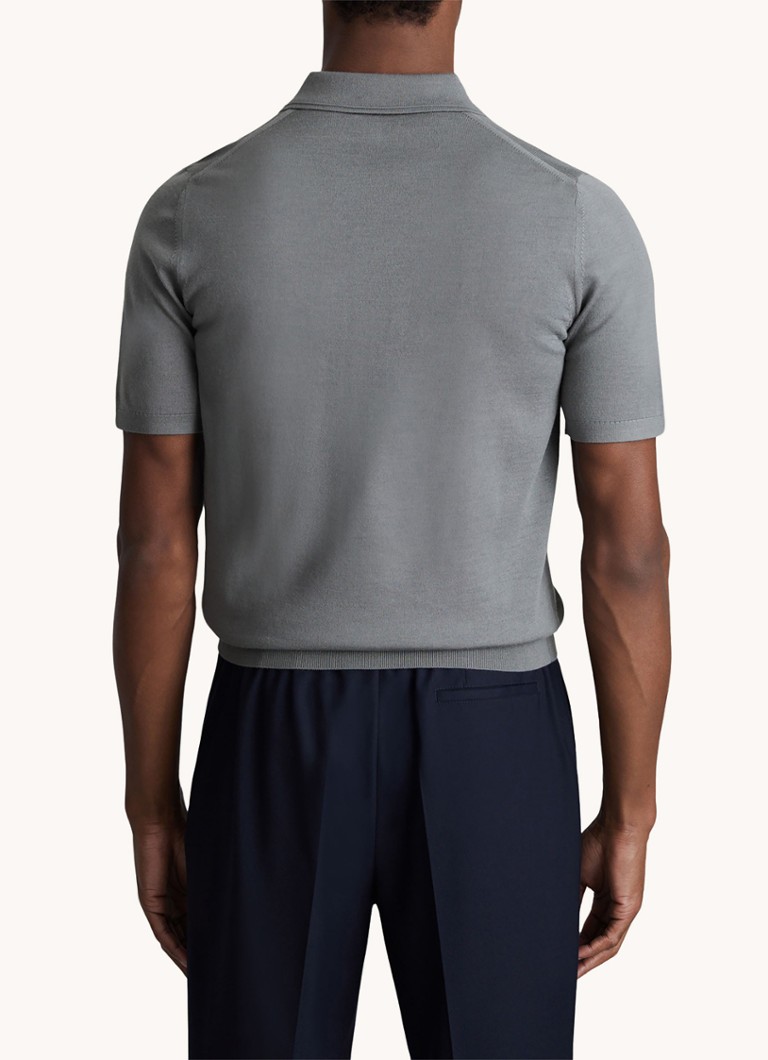 Reiss Maxwell uska polo majica od fino pletene merino vune s patentnim zatvaračem do pola