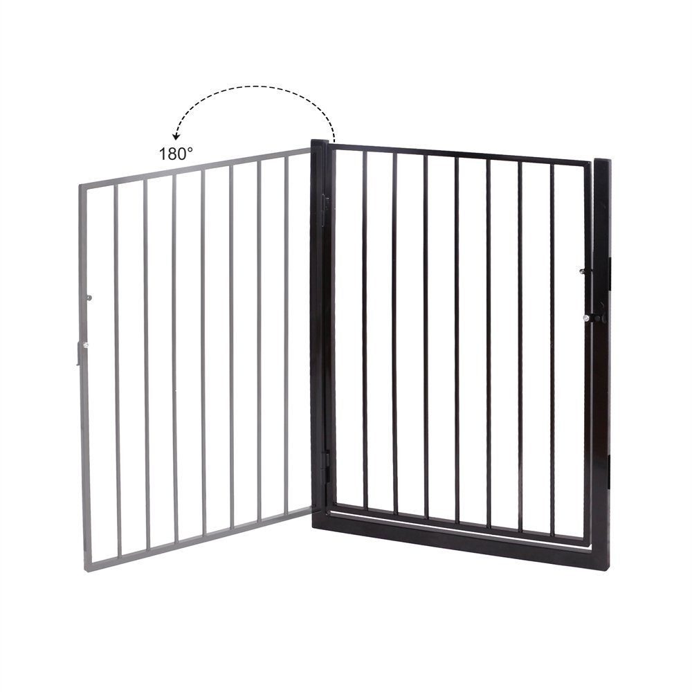 Melko Treppenschutzgitter Schutzgitter Kaminschutzgitter Absperrgitter aus Metall in Schwarz 300cm Treppe Baby Kind Tier Ofenschutzgitter Baby Kinderschutz (Stück, Premium-Gitter), Auch als Treppenschutzgitter verwendbar