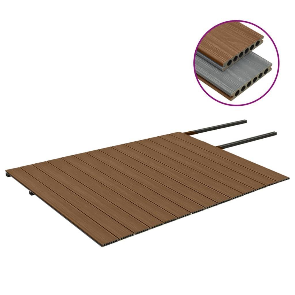 Teppichboden WPC Terrassendielen mit Zubehör Braun und Grau 35 m² 4 m, vidaXL