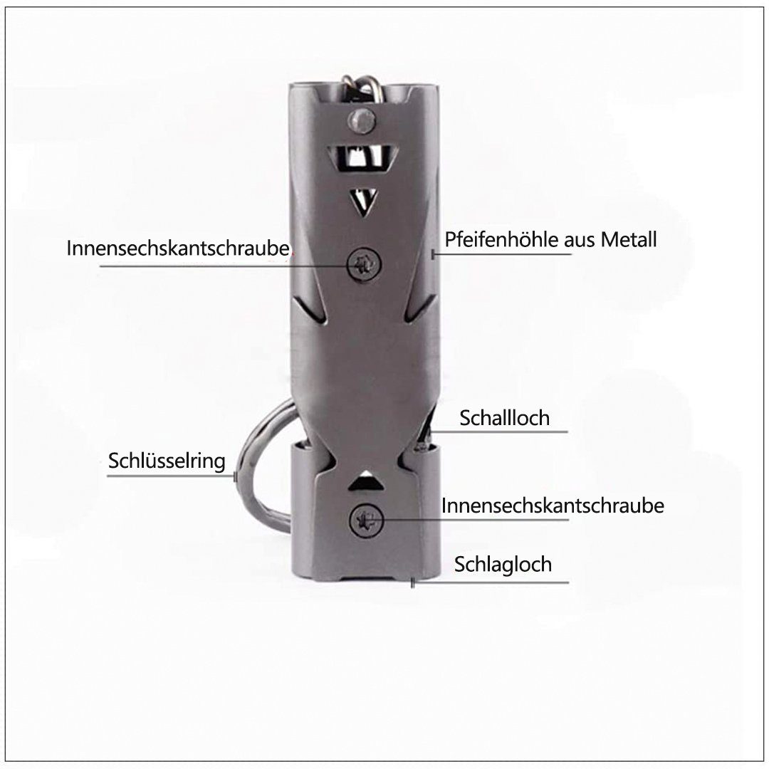 SOTOR Signalpfeife 2 Stück Notpfeife Signalpfeife 150dB Sport Whistle Trillerpfeife Laut, (2-St), Notfall Pfeife mit Schlüsselanhänger Sportunterricht