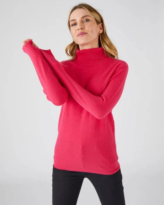 Pull col roulé en pur cachemire