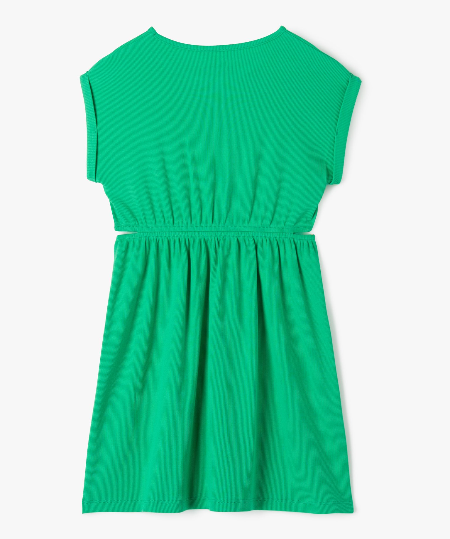 Robe en maille ctelée avec ouvertures à la taille fille ... vert | GEMO