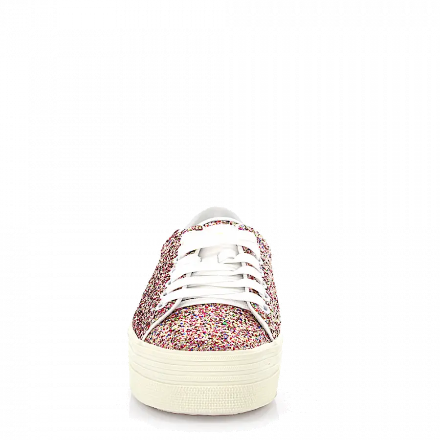 Saint Laurent - Sneaker low Kalbsleder Glitzer weiß bunt - pink