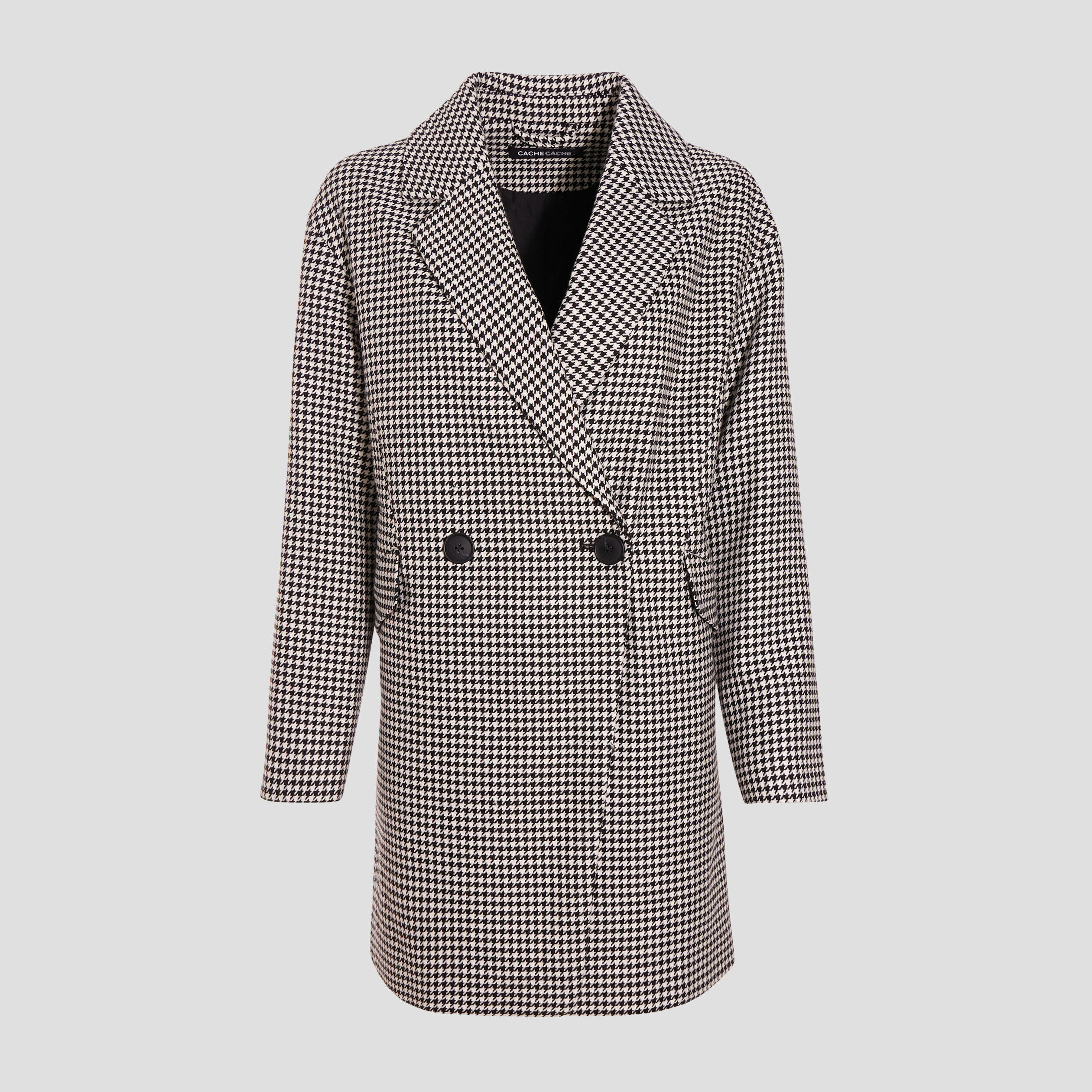Manteau droit boutonné blanc femme | Cache Cache