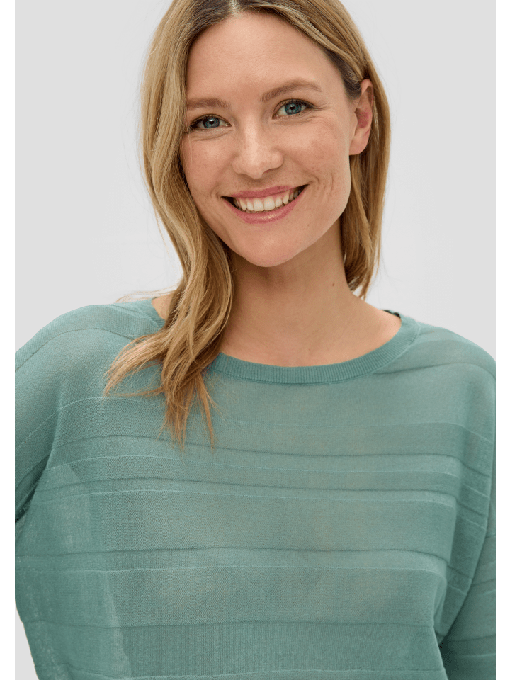 s.Oliver Strickpullover langarm in Petrol günstig kaufen