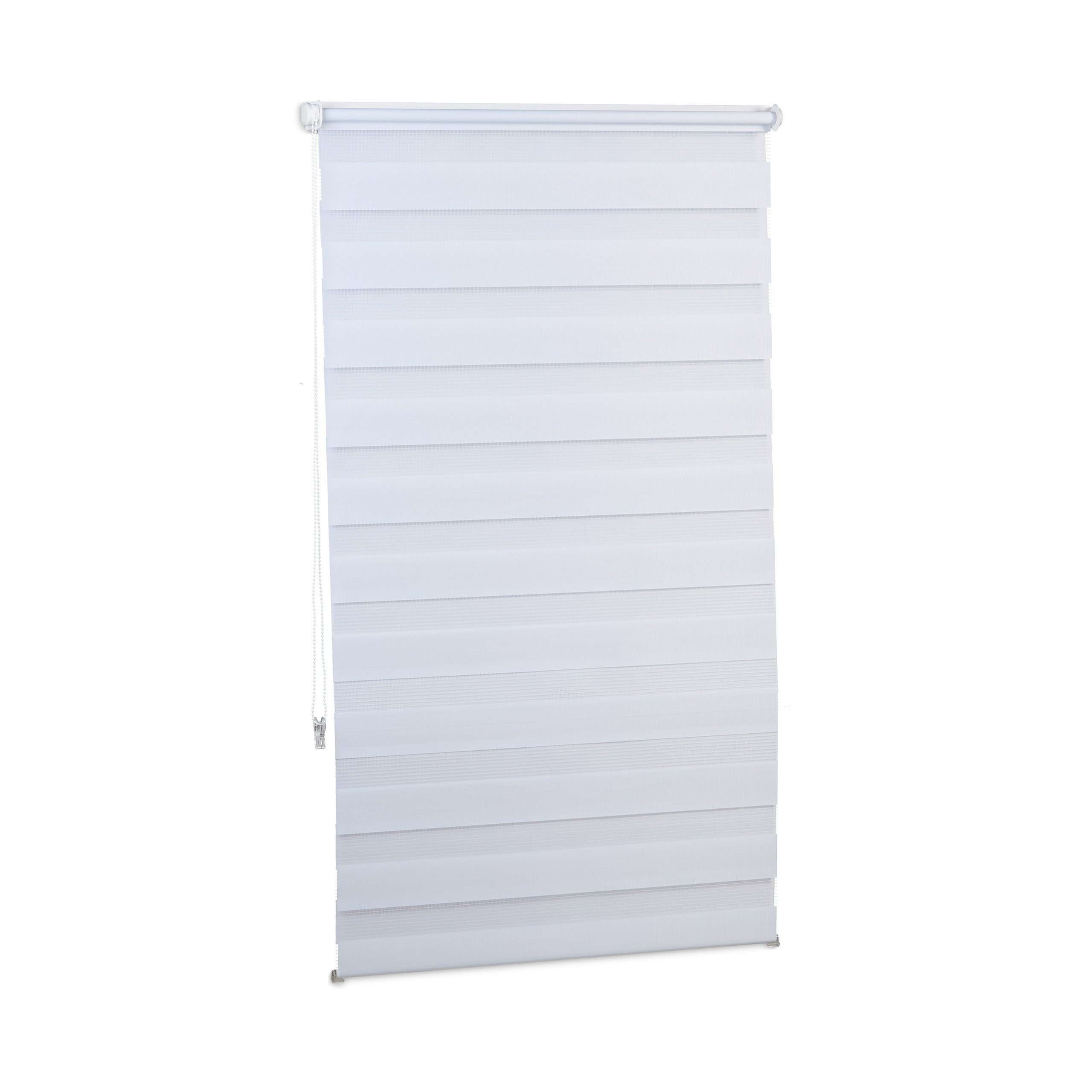 Doppelrollo Doppelrollo Klemmfix ohne bohren in Weiß, relaxdays, 80x150cm