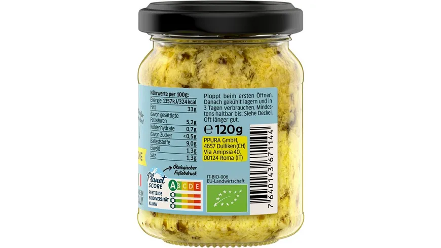 PPURA Bio Pesto Artischocke 120 g