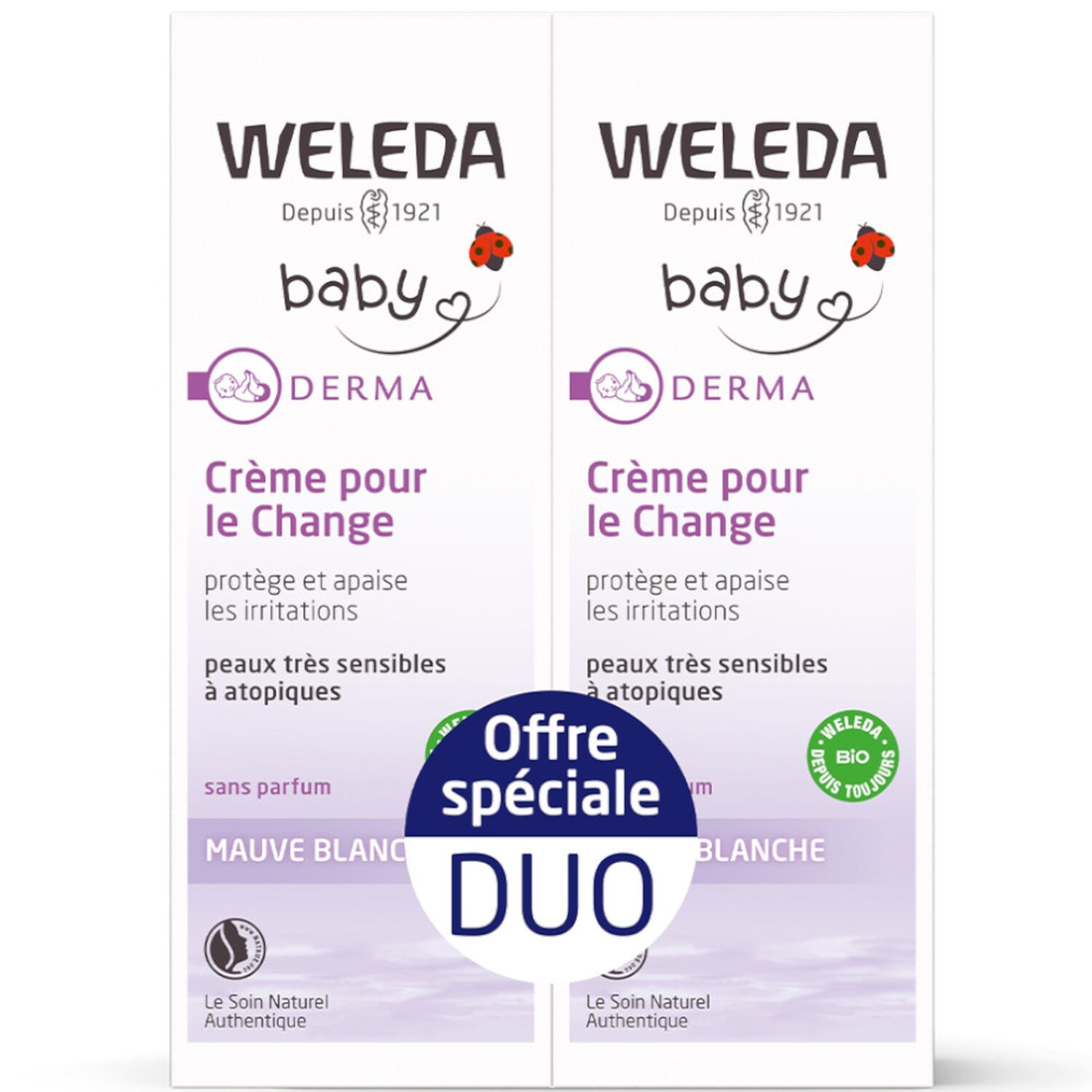 Weleda Mauve Blanche Baby Crème pour le Change 2x 50 ml