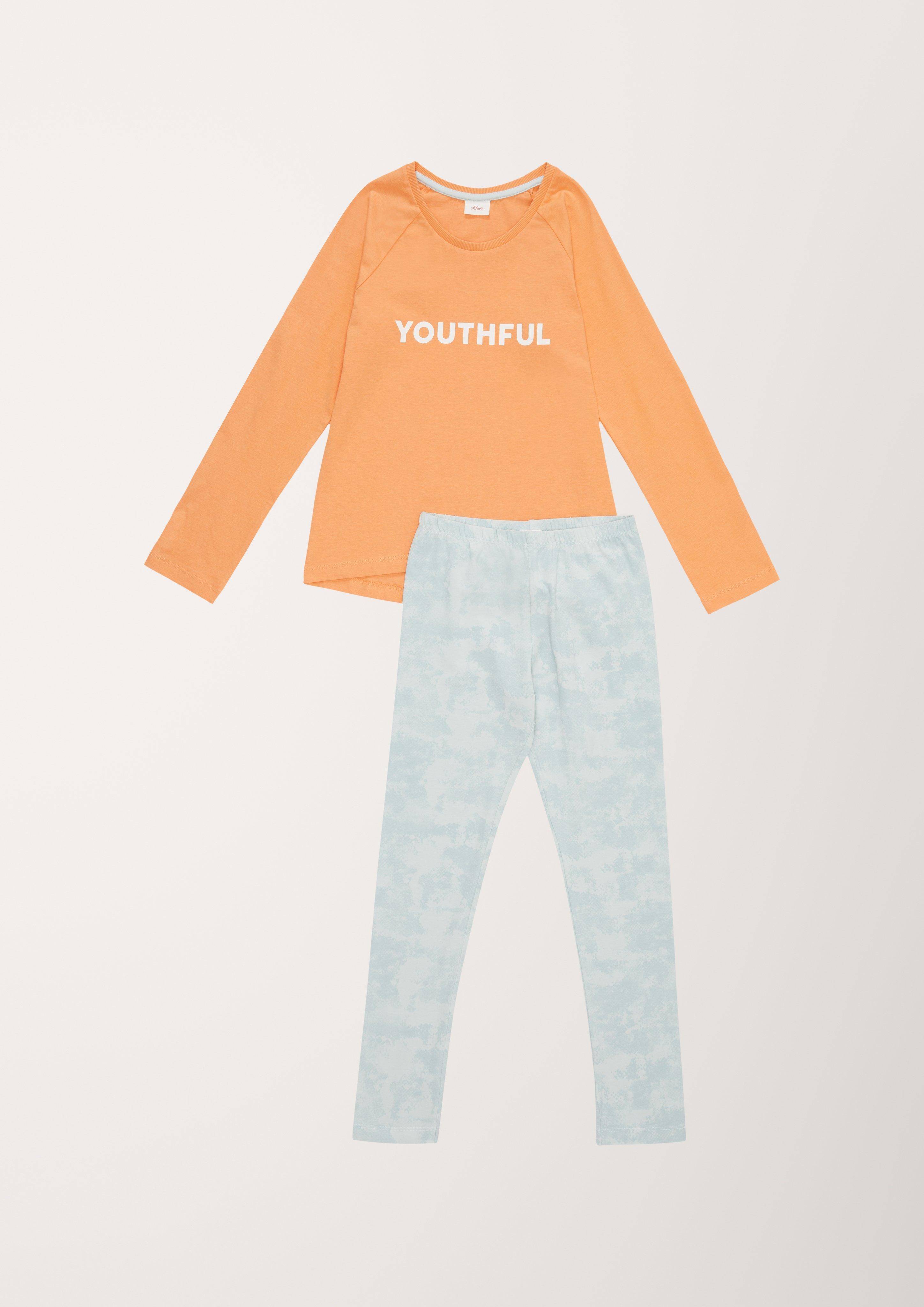 Pyjama mit Schriftprint  6005913-22060