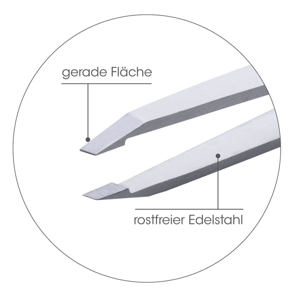 Canal Haarpinzette schräg satin rostfrei 90 mm