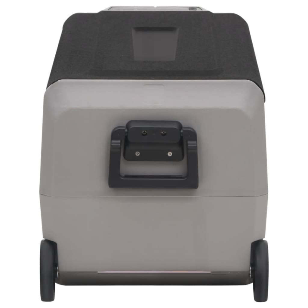vidaXL Kühlbox Kompressor Kühlbox mit Rollen und Griff Schwarz Grau 36 L Camping Van