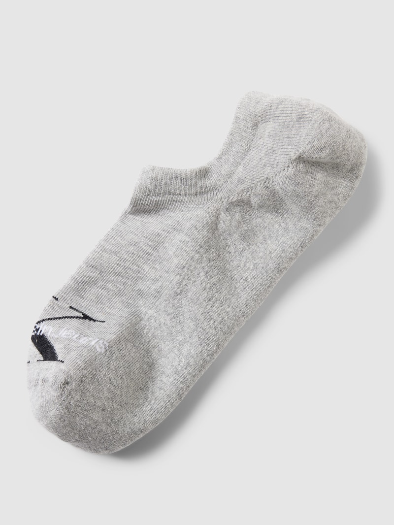 Sneakersocken mit Label-Print Modell 'MEN FOOTIE' in mittelgrau meliert