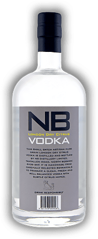 NB London Dry Citrus Vodka NB London Dry Citrus Vodka Eine Novität auf dem Vodka Markt, weltweit der erste strikt im London Dry Prozess hergestellte Vodka. 0,7	 Liter - Vol 40%