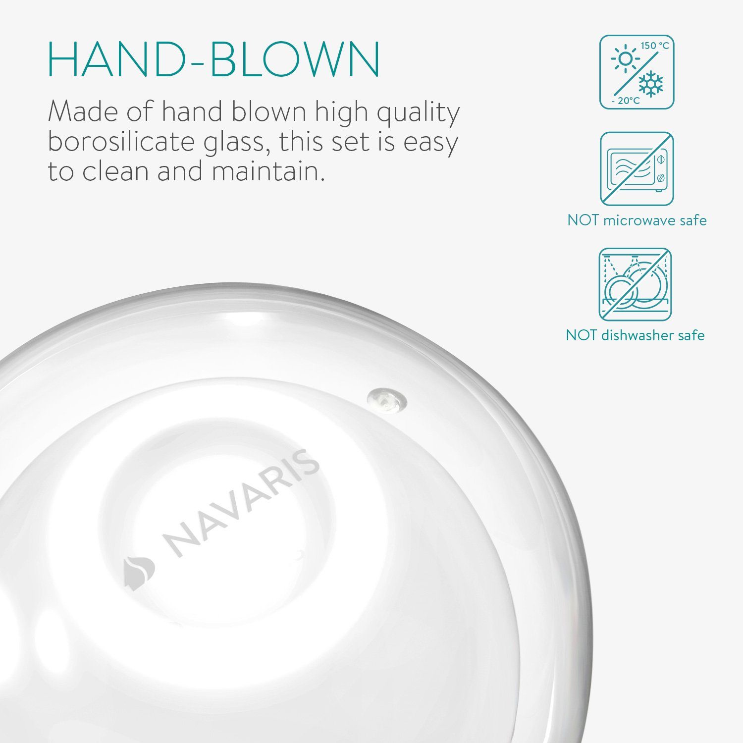 Navaris Gläser-Set 4x doppelwandige Gläser 350ml - Thermogläser, Glas